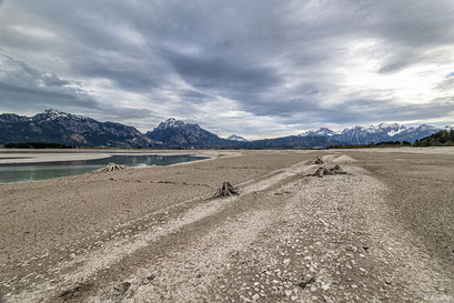 Die alte Via Claudia Augusta, die sonst unter Wasser liegt