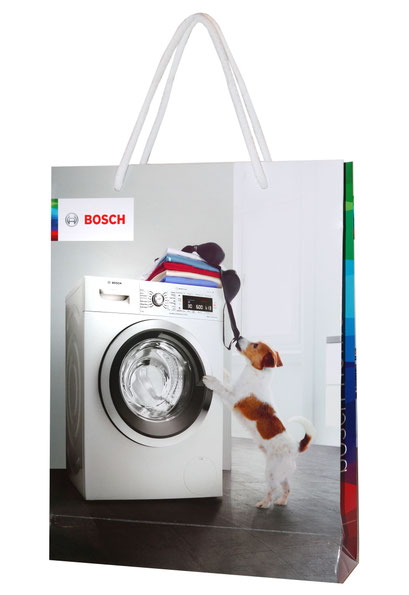 Taschen aus Papier mit Kordel aus Baumwolle bedruckt im Ci