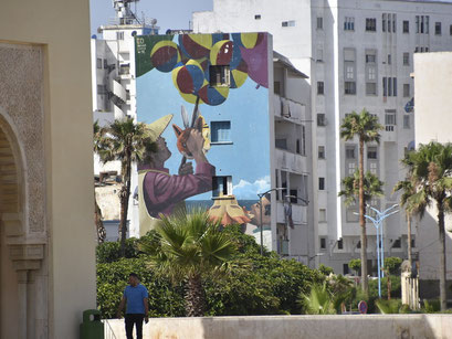 muurschildering, Rabat, Marokko, 2022