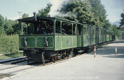 Lok 1 der Chiemseebahn am 26.6.2002 in Prien am Chiemsee