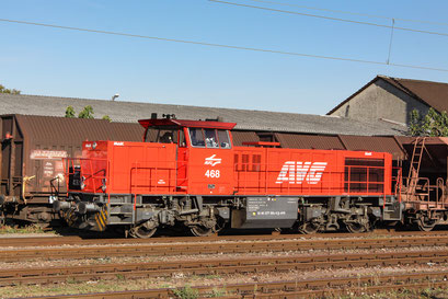 AVG 468 am 11.10.2010 in Karlsruhe Hbf (G 1700 BB Vossloh 2003 / Fabriknummer 1001112).