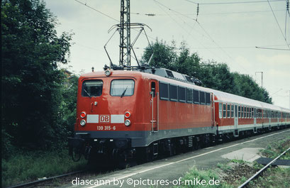 139 315 am 06.7.2002 in Hammerau mit RB 31916 Berchtesgaden - Salzburg