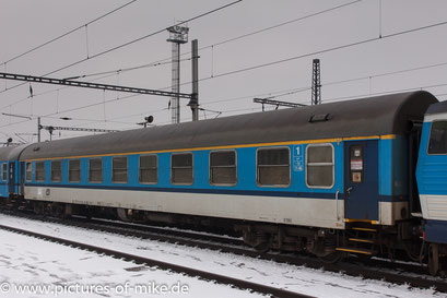 1. Klasse Wagen (A 149) 51 54 19-41 056-5 am 23.1.2018 im Zug R685 "Petr Ginz" Decin Hl.n. - Praha Hl.n.