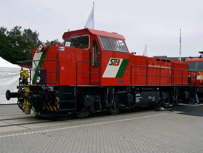 Gmeinder 5743 vom Typ D110BB am 29.9.2002 auf der InnoTrans in Berlin, danach Auslieferung an die StLB