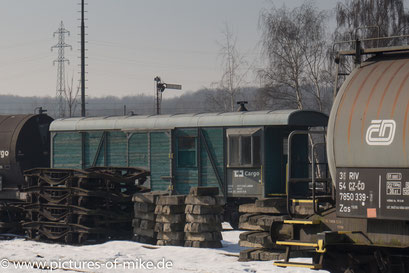 Güterzugbegleitwagen  am 16.2.2017 im Depot Most-Kopisty