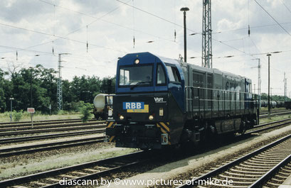 RBB V1001 042 am 6.8.2002 in Ruhland. Vossloh 2002, Fabriknummer 1001042