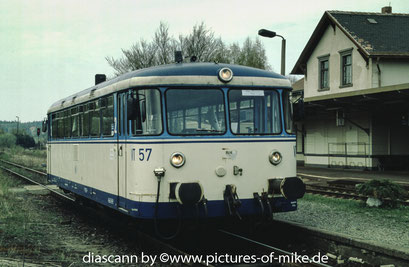 HWB VT 57 (ex DB 798 808) am 26.4.2003 in Eibau. MAN 1962, Fabriknummer 146590