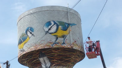 photo d'une fresque sur château d'eau