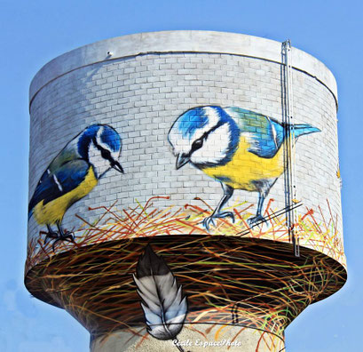 photo d'une fresque sur château d'eau