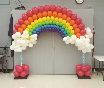 Air-Filled Balloon Arch Rainbow Clouds