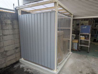 屋外設備小屋新築工事の工事写真
