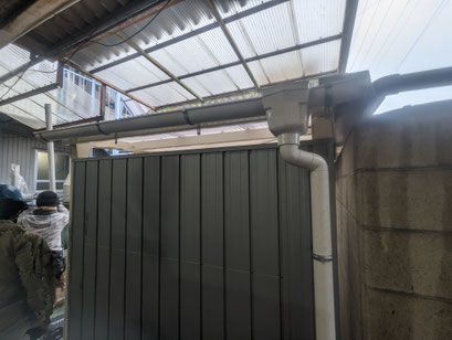 屋外設備小屋新築工事の工事写真