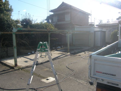 自転車置き場移設工事の工事写真