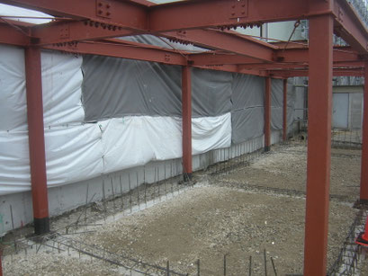 倉庫棟新築工事の工事写真