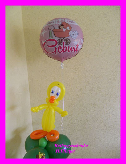 Tweety mit Folienballon Geburt  -   19,00€