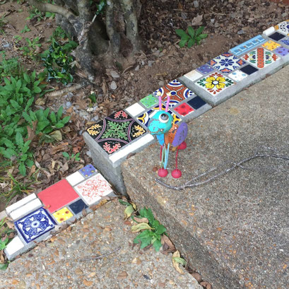 Telework around my front steps.