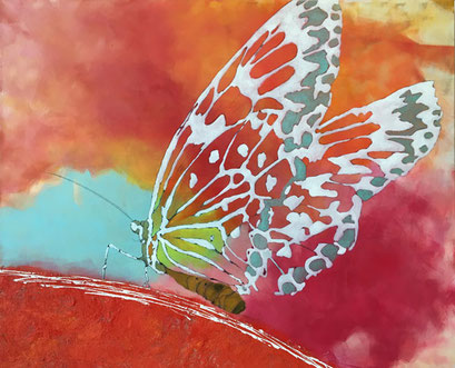 Schmetterling   ...   Acryl und Öl auf Leinwand   ...   100 x 80 cm