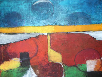 Abstrakte Landschaft   ... Acryl auf Leinwand   ...   110 x 90 cm