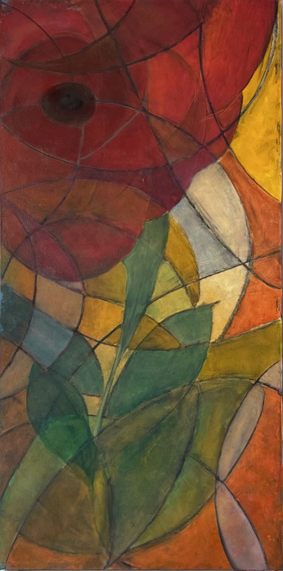 Flower   ...   Kubismus   ... Acryl und Tusche auf Leinwand   ... 70 x 140 cm