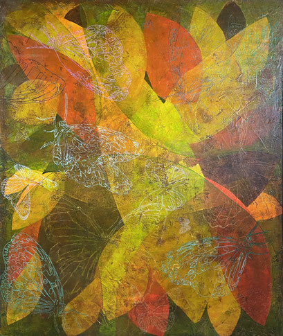 Schmetterlinge   ...   Acryl auf Leinwand   ...   120 x 100 cm