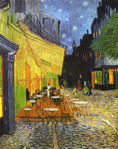 Caféterrasse bei Nacht