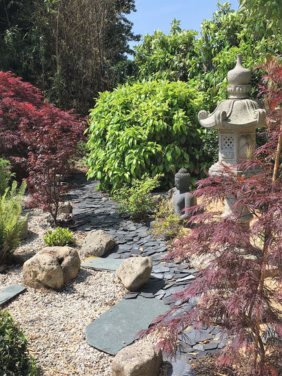 Les Robes vertes au jardin d'Angélique, le jardin japonais