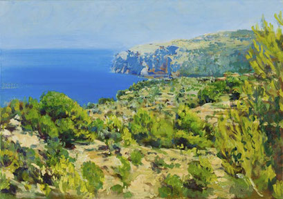 "An der Küste (Steilküste bei Deia, Mallorca)", Acryl, 100x70cm, 2008