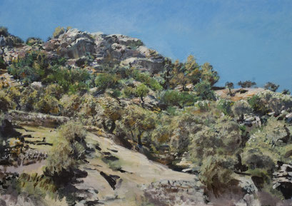 "Felsig(Olivengärten auf Mallorca)", Acryl, 100x70cm, 2009