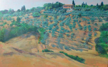 "Hügel bei Montespertoli (Toscana), Öl/Acyl, 120x90cm, 2013/14