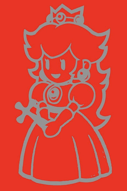 Laurent Gugli-DVIX Princesse Peach two 120x80 cm Stencil sur PVC