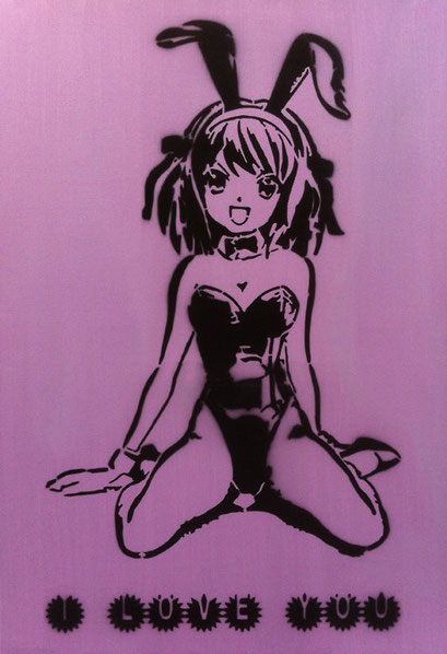 Laurent-Gugli- Katsuni- Spray Paint/Acrylic/Canvas- 130x89 cm