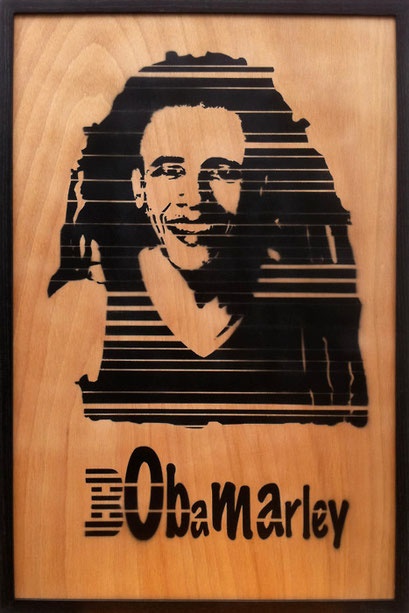 Laurent Gugli Obama Spray Paint CP 75x50 cm