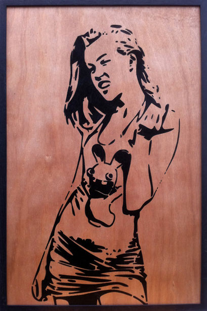 Laurent Gugli Crazy Girl Spray Paint CP 75x50 cm