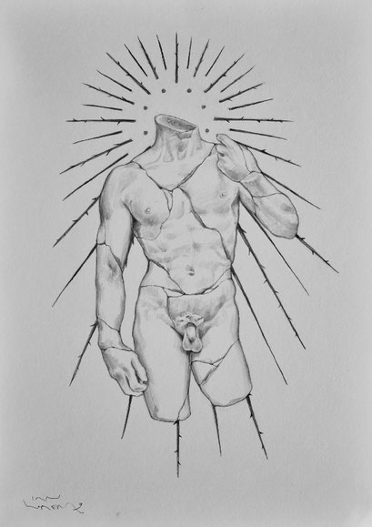 75€ · El David ·  Grafito sobre papel - 21 cm x 29,7 cm / 8,25" x 11,75" - 2020