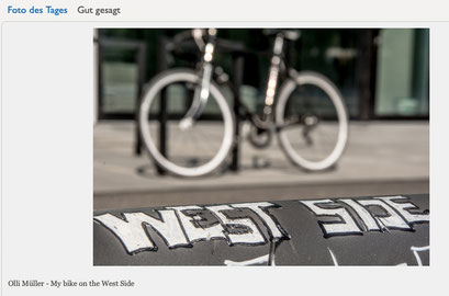 - 10.10.2016 - Berliner Fenster | Foto des Tages  "My Bike on the West Side"