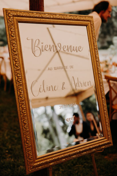 Miroir panneau de bienvenue