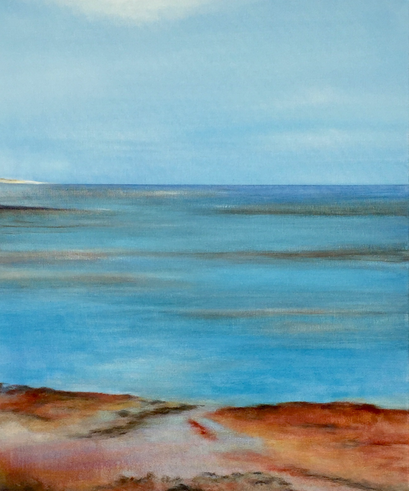 "Blick von der Steilküste", 2020, 70x60, Acryl auf Leinwand