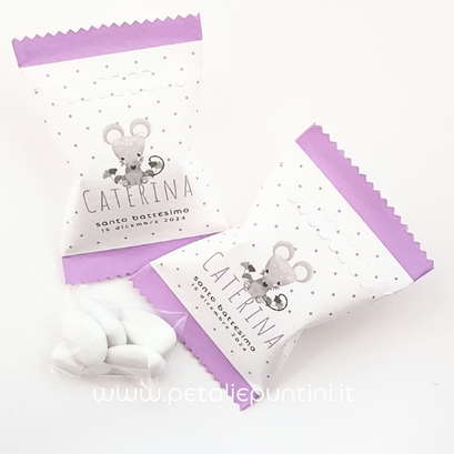 BUSTINE BOMBONIERE SEGNAPOSTO CONFETTATA SWEET TABLE CONFETTI BATTESIMO COMPLEANNO NASCITA