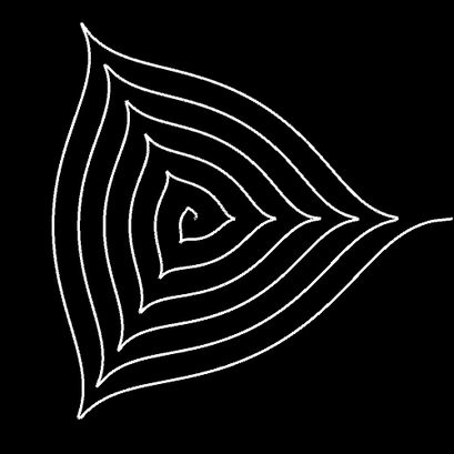 Archimedische Spirale m=3, q=1, p=0.5