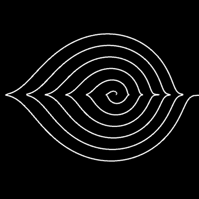 Archimedische Spirale m=2, q=1, n1=0.5, n2=0.1