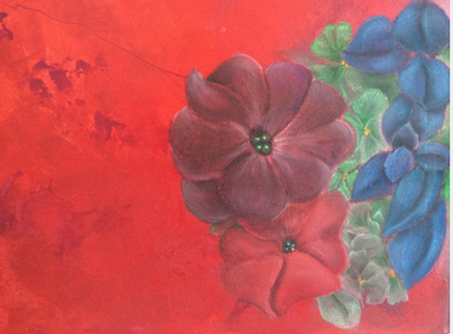 Hommage an Georgia 1   ...   Acryl und Pastell auf Leinwand   ...   40 x 60 cm