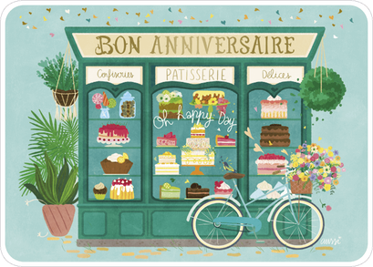 Happy Birthday Postcard illustrated by Audrey BUSSI
