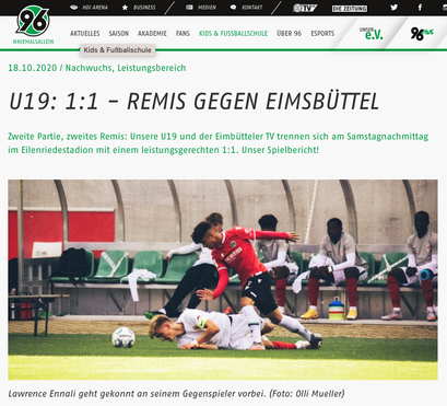 - 18.10.2020 - U19: 1:1 - Remis gegen Eimsbüttel