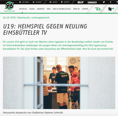 - 16.10.2020 - U19: Heimspiel gegen Neuling Eimsbütteler TV