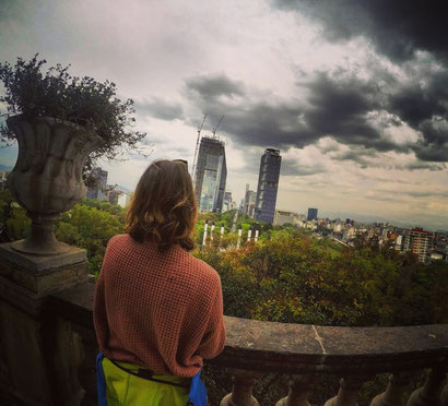 Taken in the castle in Mexico City with a beautiful overview of one of my favorite places and source of energy; the forest Chapultepec