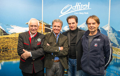 Kurt Nairz (Bergrettung Tirol), Peter Habeler, Franz Theurl (TVB Osttirol), Gerald Aichner (Alpenverein) - Foto: Expa/Michael Gruber