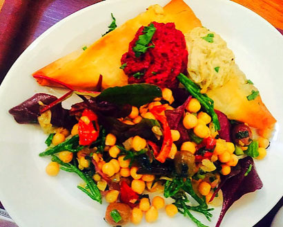 vegan chickpea salad empanada