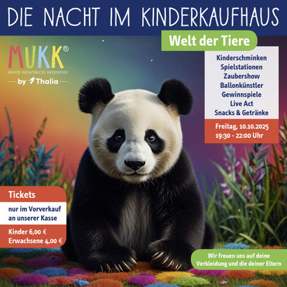 Online Marketing für Instagram, Nacht im MuKK by Thalia, Welt der Tiere, Motiv Panda, von Funkenflug Design