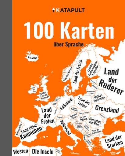 Das Bild zeigt das Cover von 100 Karten von Katapult mit einer Landkarte.