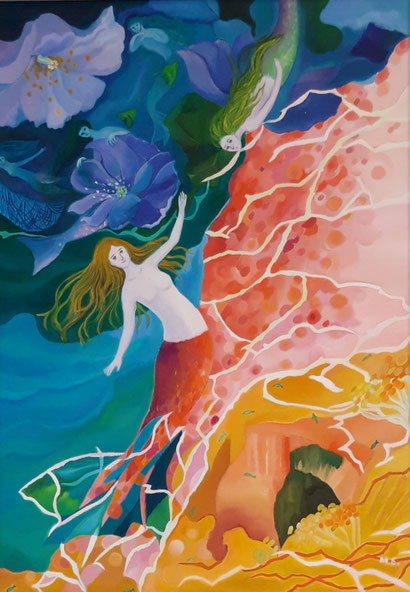 Fünf Meerjungfrauen 70x50cm 